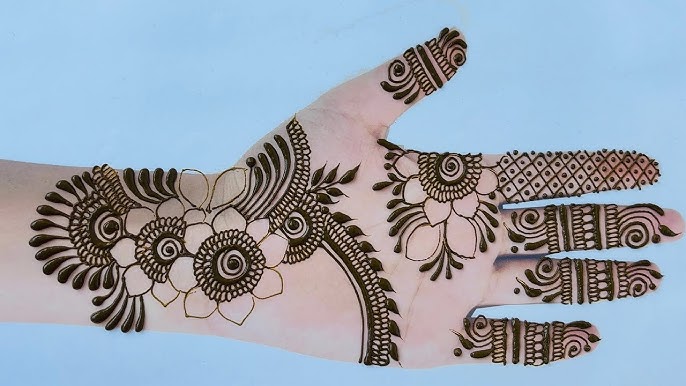 Simple Mehndi Design Front Hand