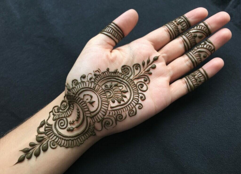 Easy Modern Back Hand Mehndi Design