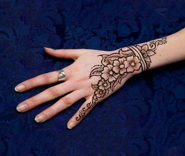 Easy Modern Back Hand Mehndi Design