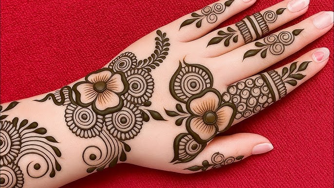 Easy Modern Back Hand Mehndi Design