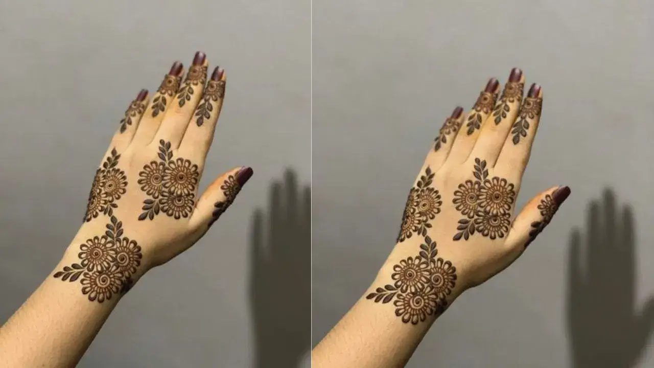 Khafif mehndi design back hand