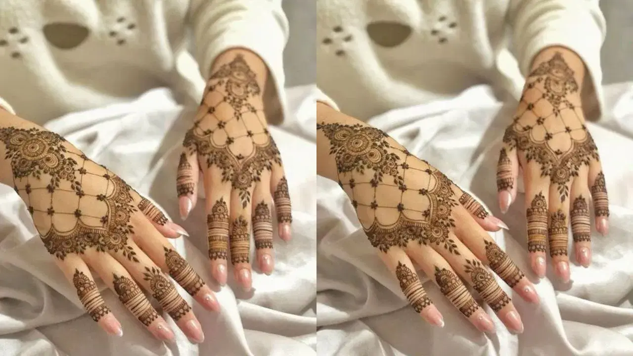 Khafif mehndi design back hand