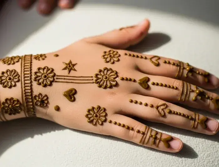 Mehndi Design for Little Girls Easy