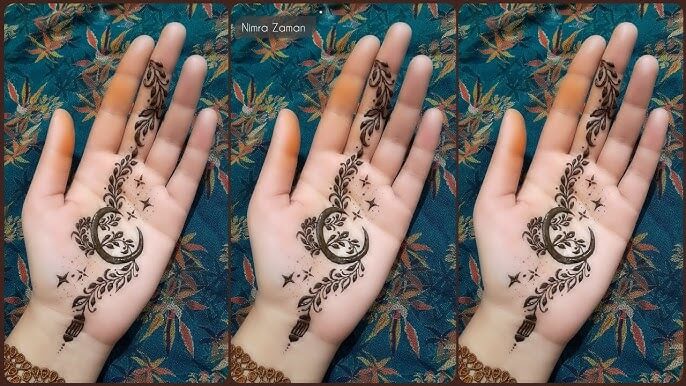 Mehndi Design with Moon Simple