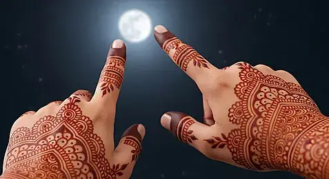 Mehndi Design with Moon Simple