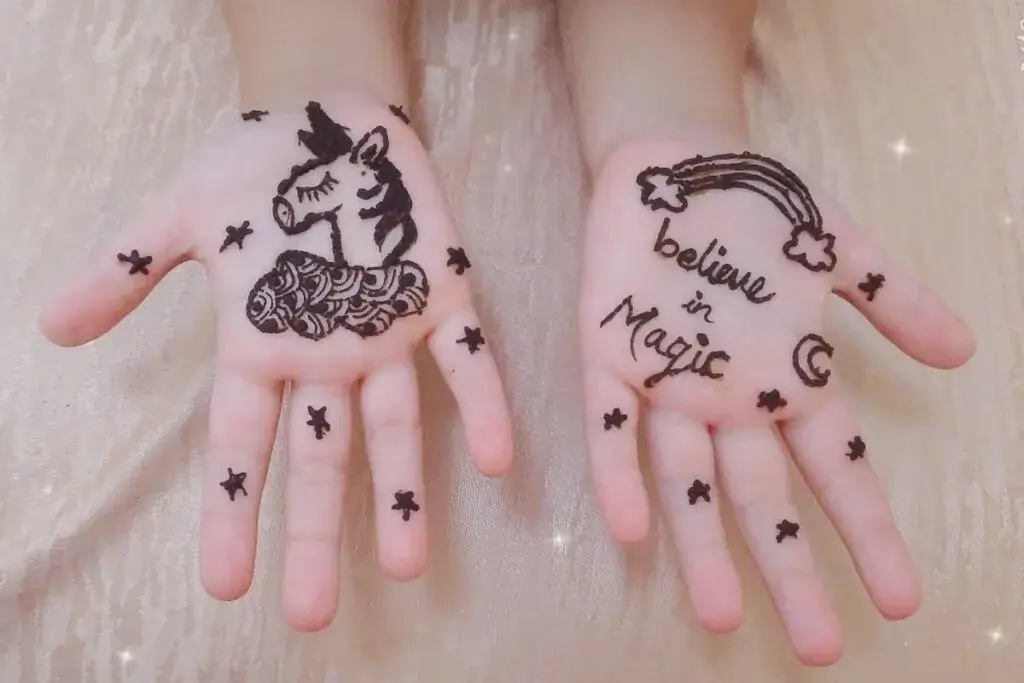 Mehndi Design with Moon Simple