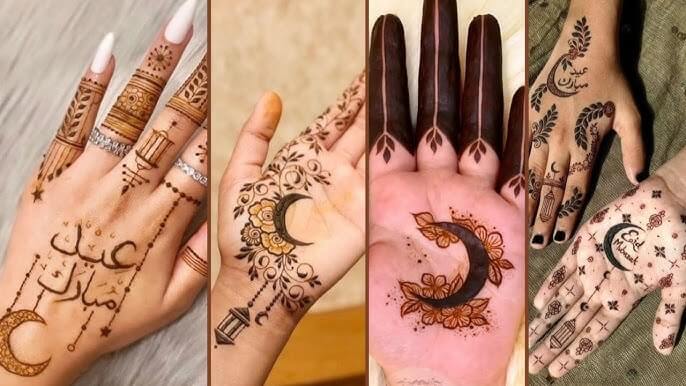 Mehndi Design with Moon Simple