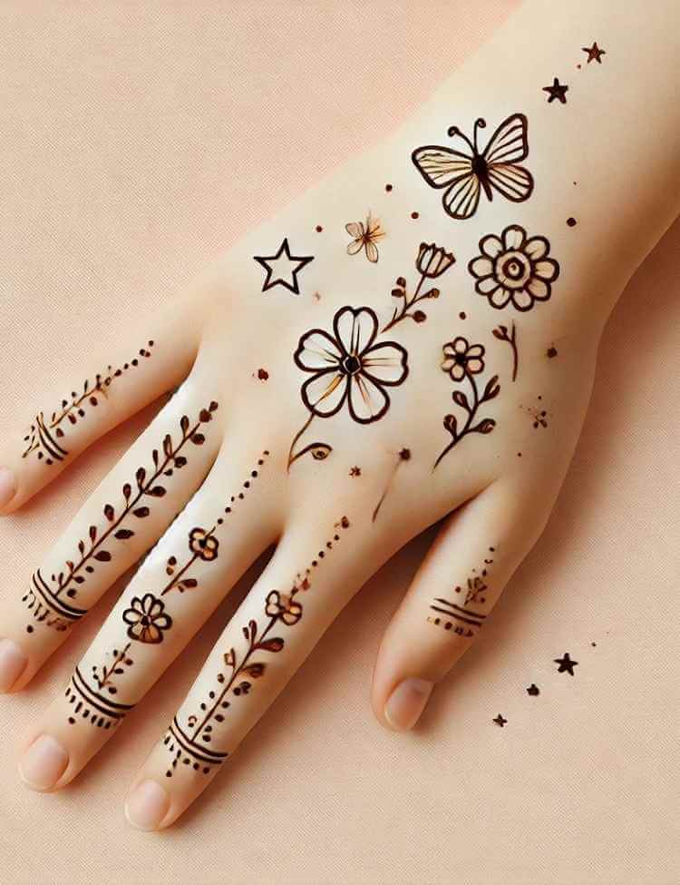 Simple mehndi designs for kids