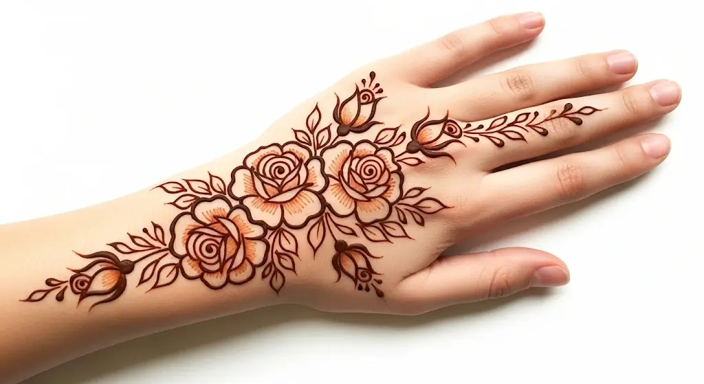 Stylish Back Hand Mehndi Design
