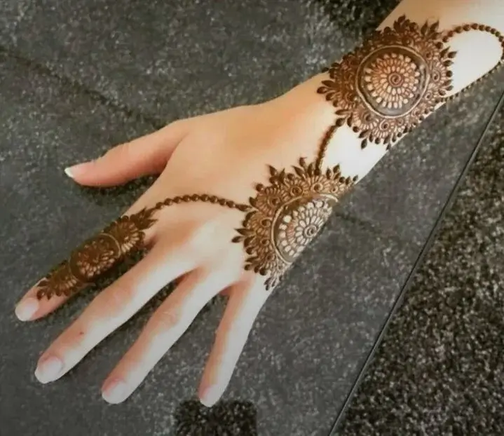 Stylish Back Hand Mehndi Design