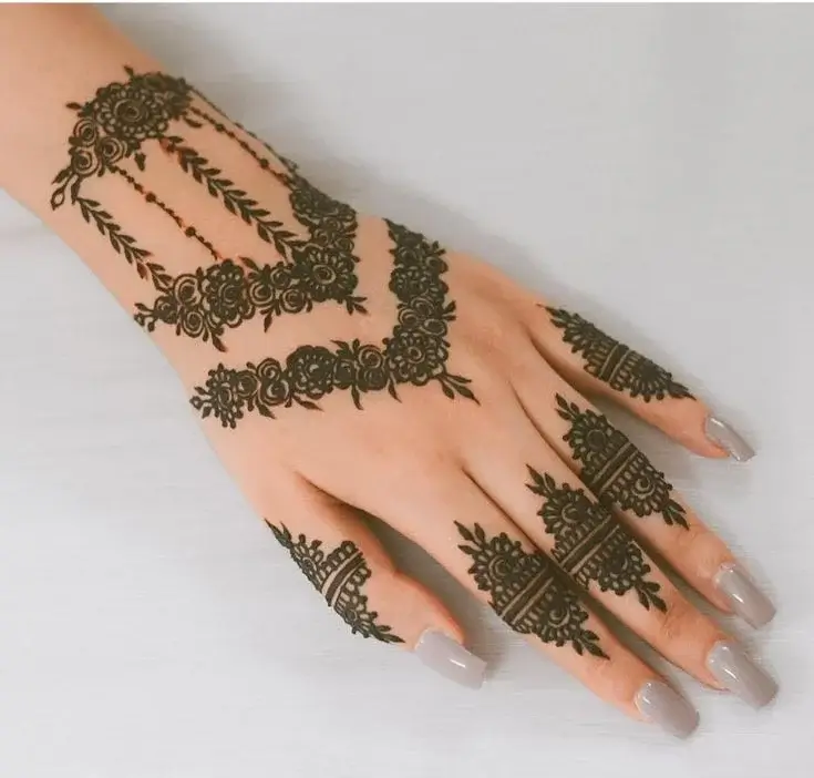 Stylish Back Hand Mehndi Design