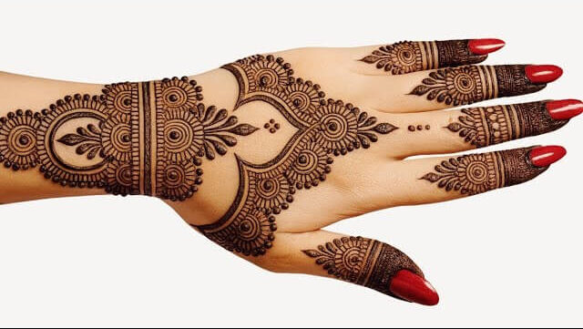 Stylish Back Hand Mehndi Design