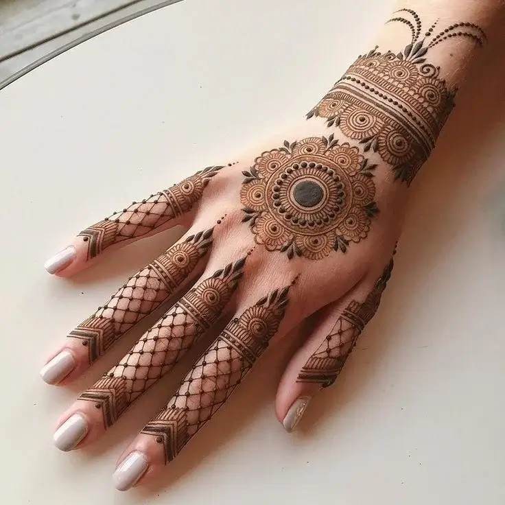 Stylish Back Hand Mehndi Design