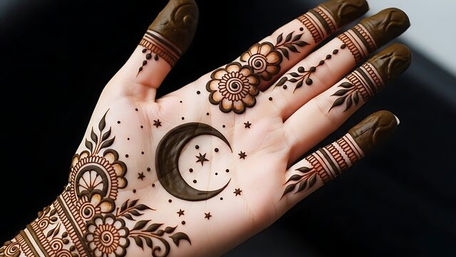 Arabic Moon Mehndi Design