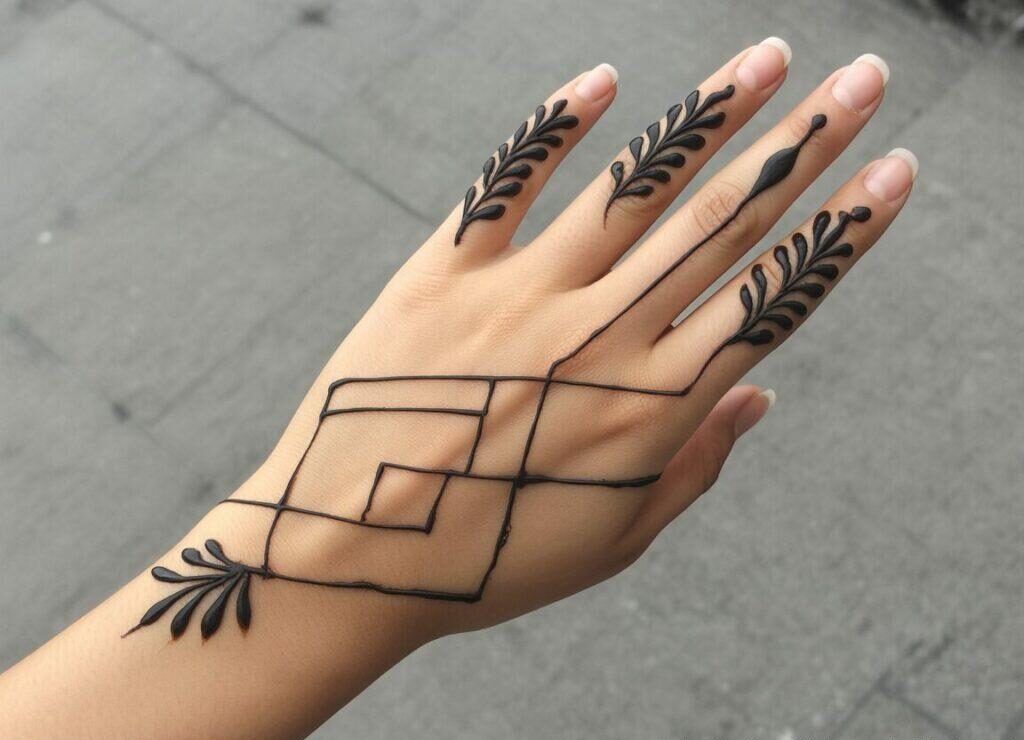 Easy Modern Back Hand Mehndi Design
