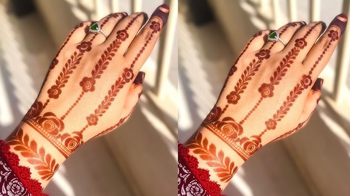 Easy Modern Back Hand Mehndi Design