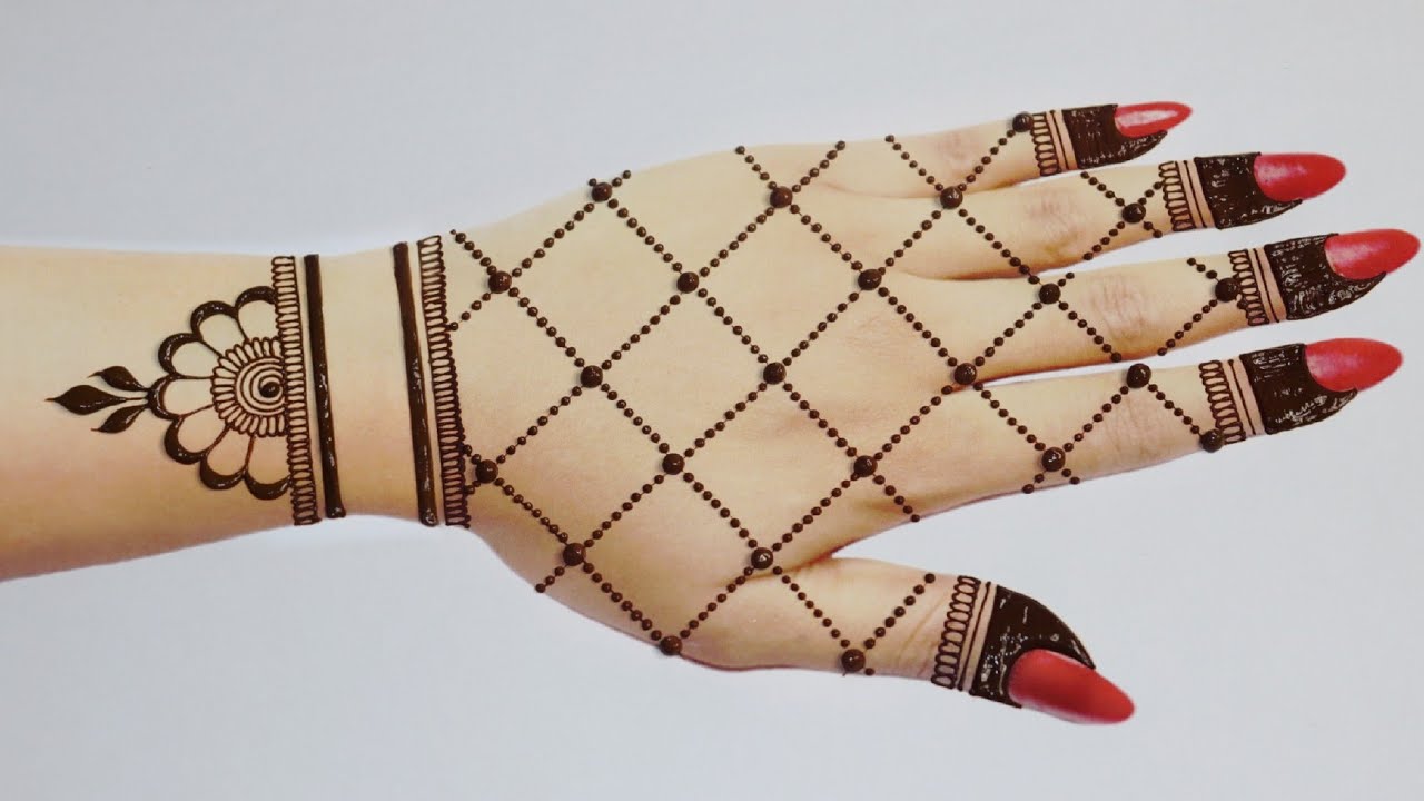 Easy Modern Back Hand Mehndi Design