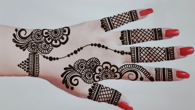 Easy Modern Back Hand Mehndi Design