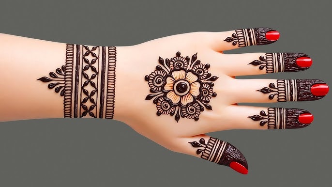 Easy Modern Back Hand Mehndi Design