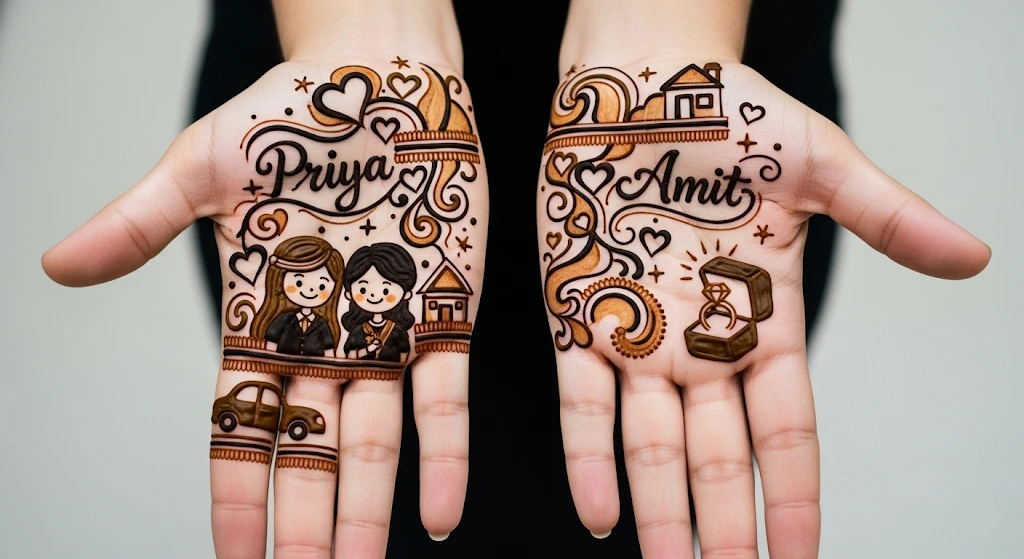 Simple Mehndi Design Front Hand