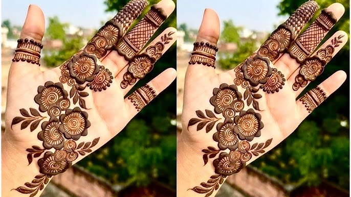 Simple Mehndi Design Front Hand