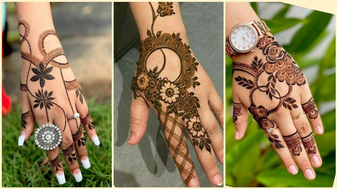 Easy Modern Back Hand Mehndi Design