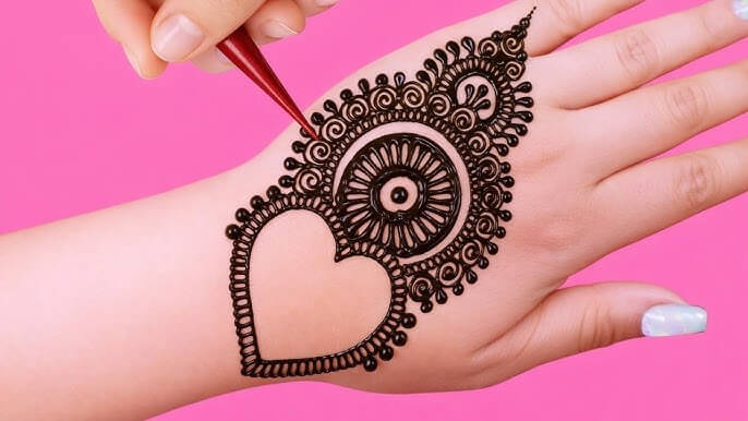 back hand mehndi design simple