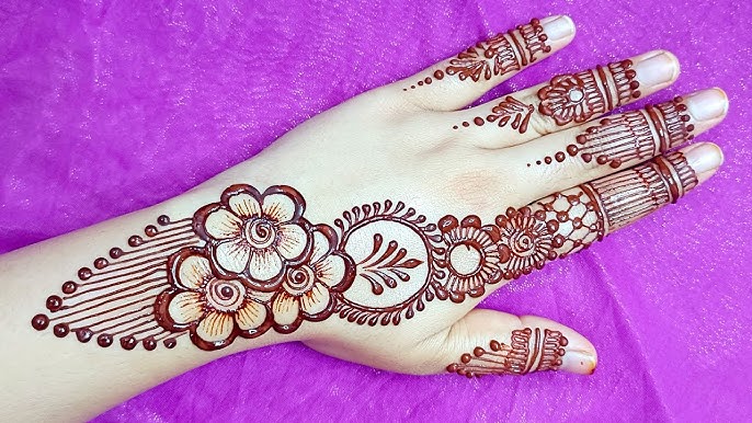 back hand mehndi design simple