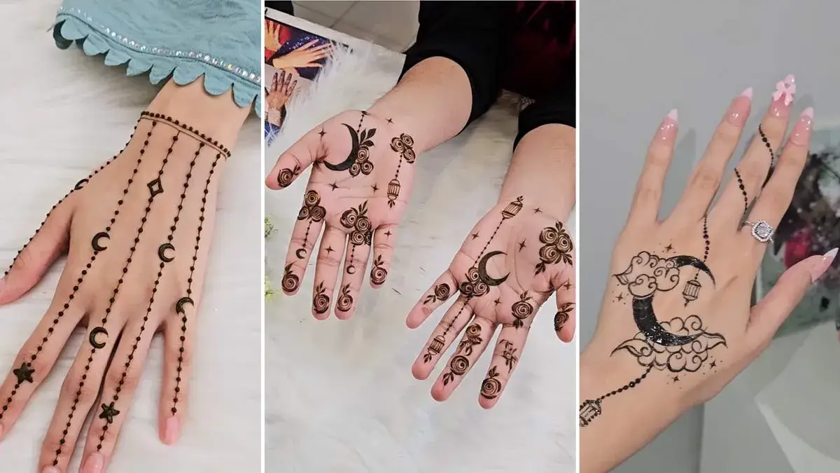 Eid Mehndi Design with Moon