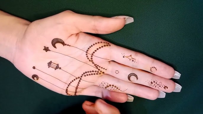 Eid Mehndi Design with Moon