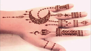 Eid Mehndi Design with Moon