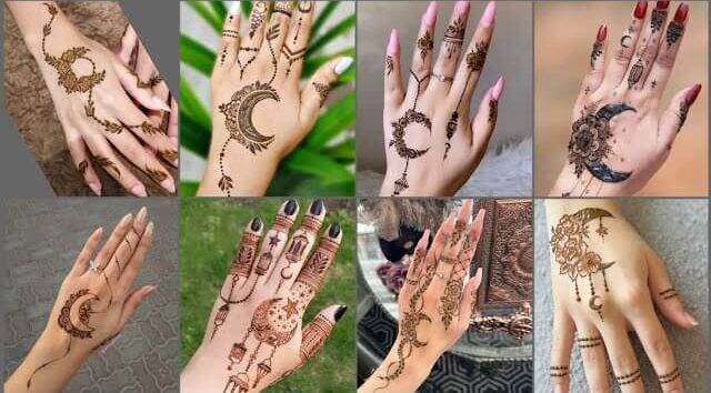 Eid Mehndi Design with Moon