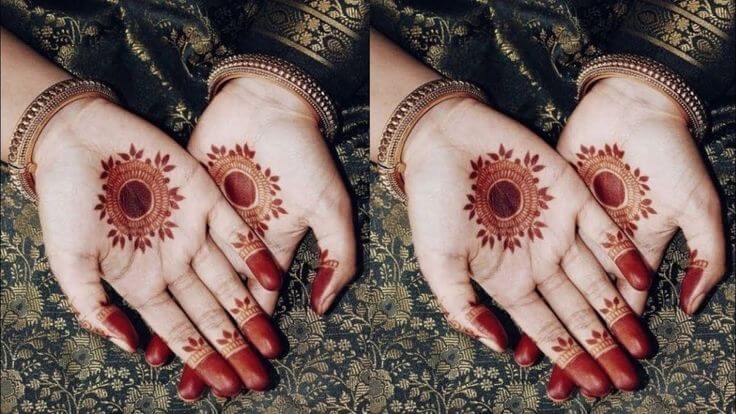 Gol Tikki Mehndi Design Simple