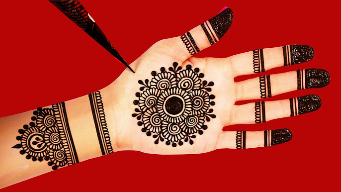 Gol Tikki Mehndi Design Simple