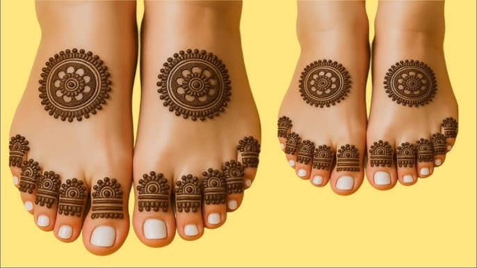 Gol Tikki Mehndi Design Simple