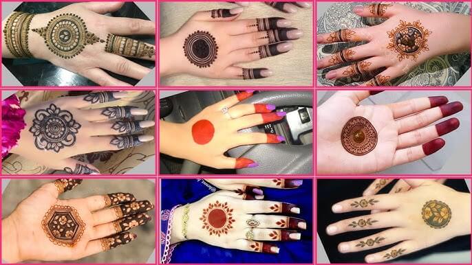 Gol Tikki Mehndi Design Simple