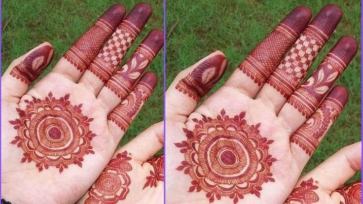 Gol Tikki Mehndi Design Simple