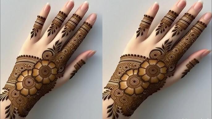 Gol Tikki Mehndi Design Simple