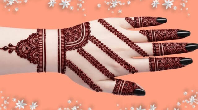 back hand mehndi design simple