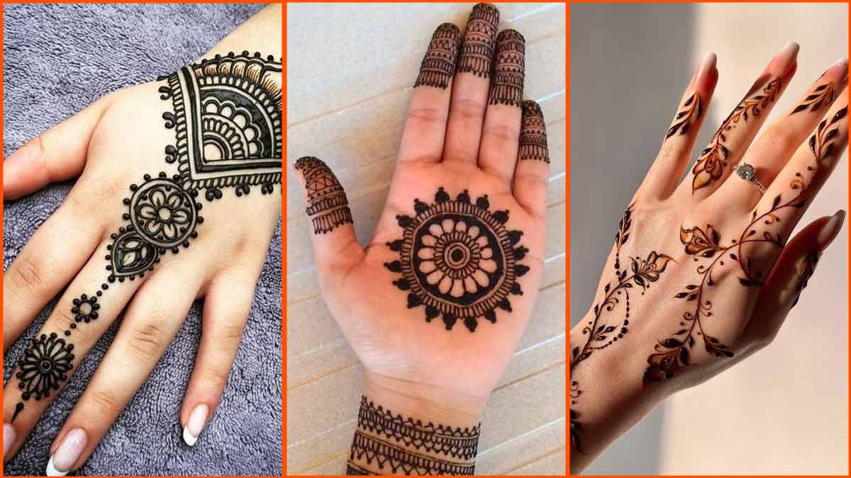 back hand mehndi design simple