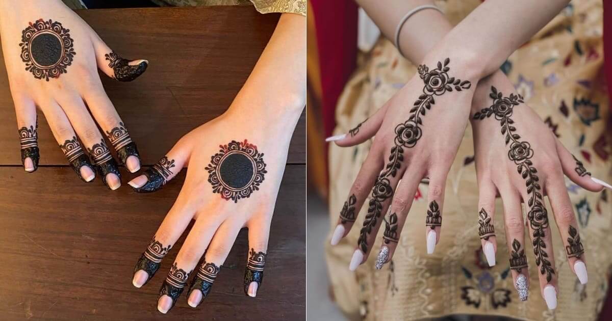 back hand mehndi design simple