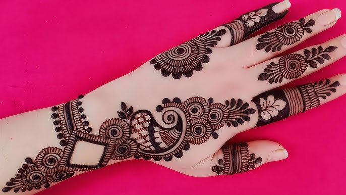 back hand mehndi design simple