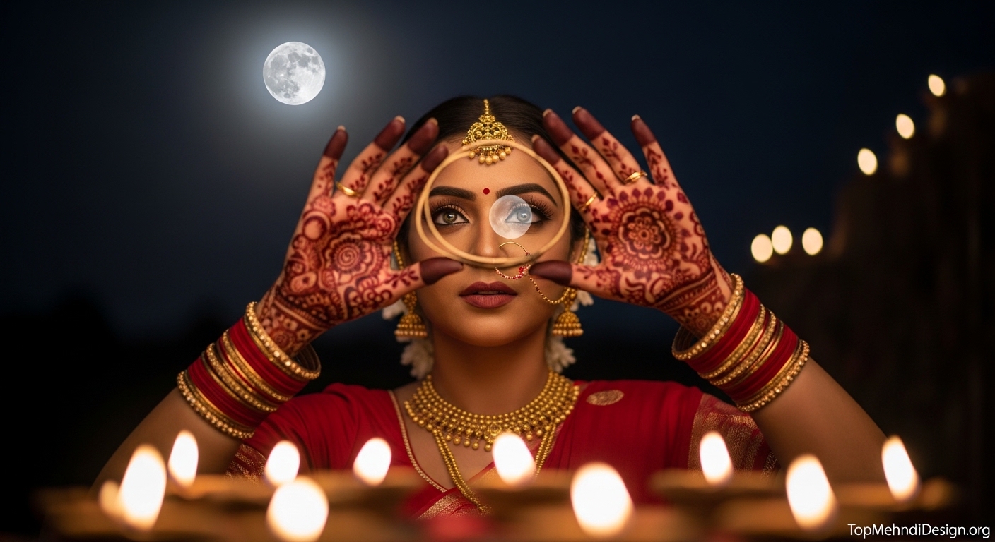 Arabic Karwa Chauth Mehndi Design