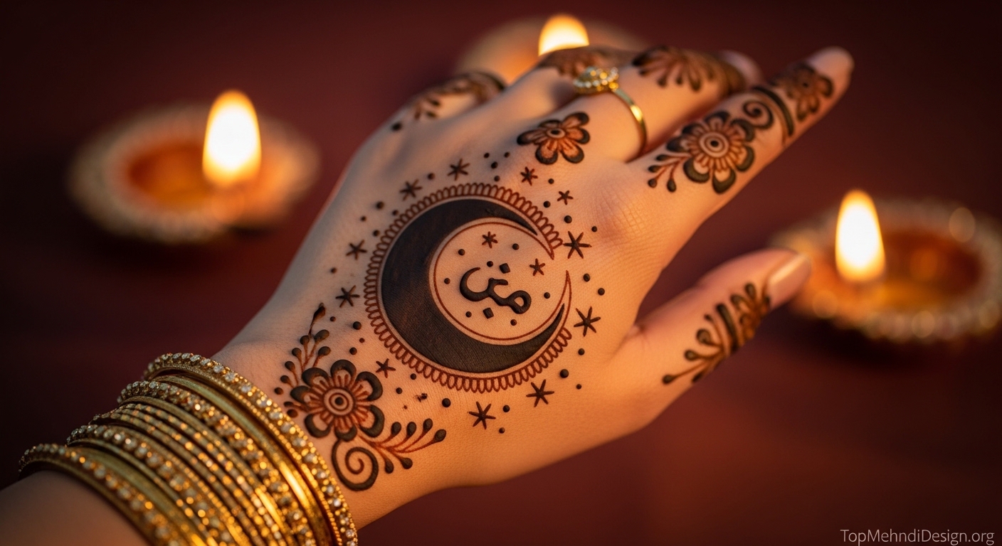 Arabic Karwa Chauth Mehndi Design