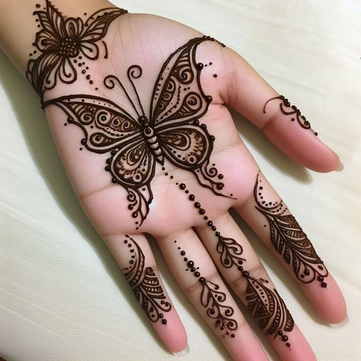 Butterfly Mehndi Design 2026