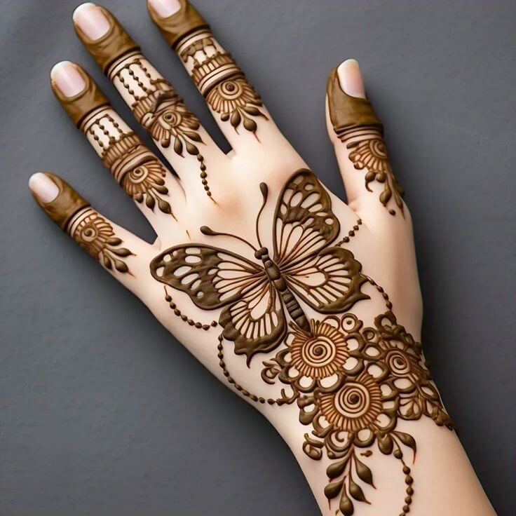 Butterfly Mehndi Design 2026
