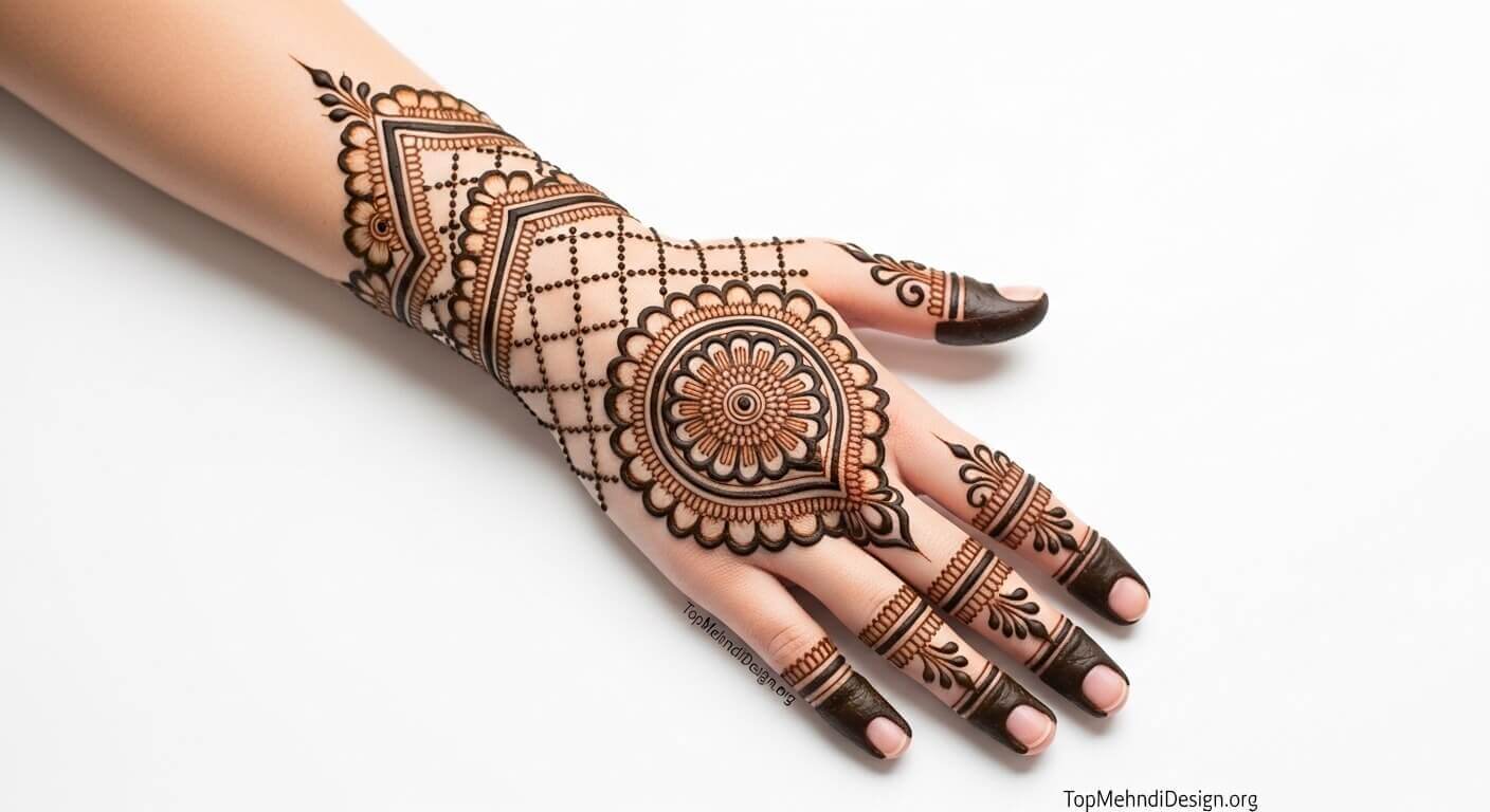 Front Hand Mehndi Design for Eid ul Adha 2026