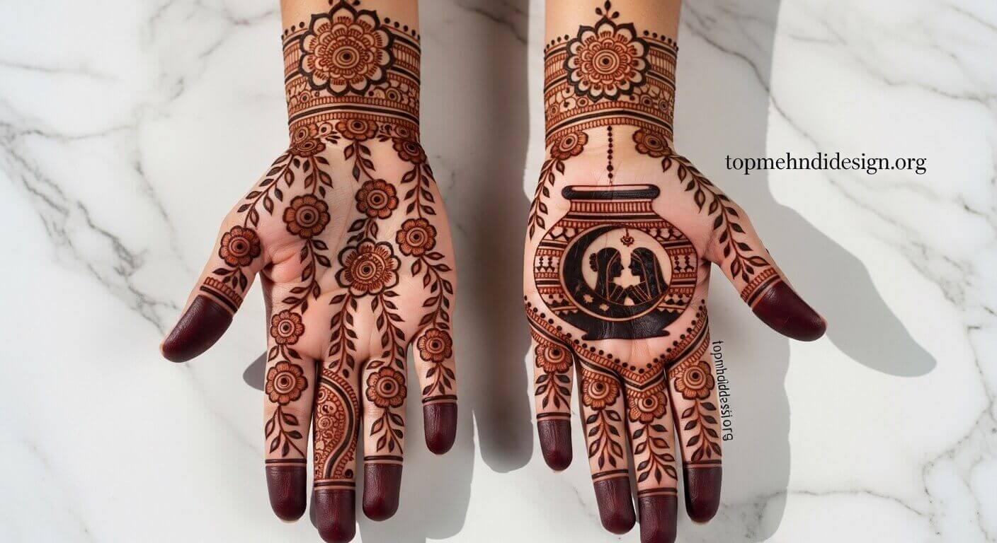 Full Hand Karwa Chauth Mehndi Design 2026