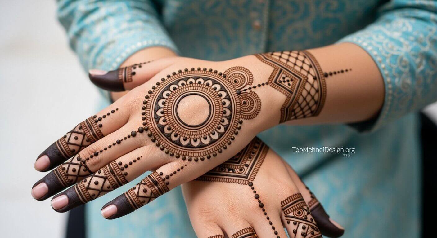 Gol tikki mehndi design for Eid ul Adha 2026