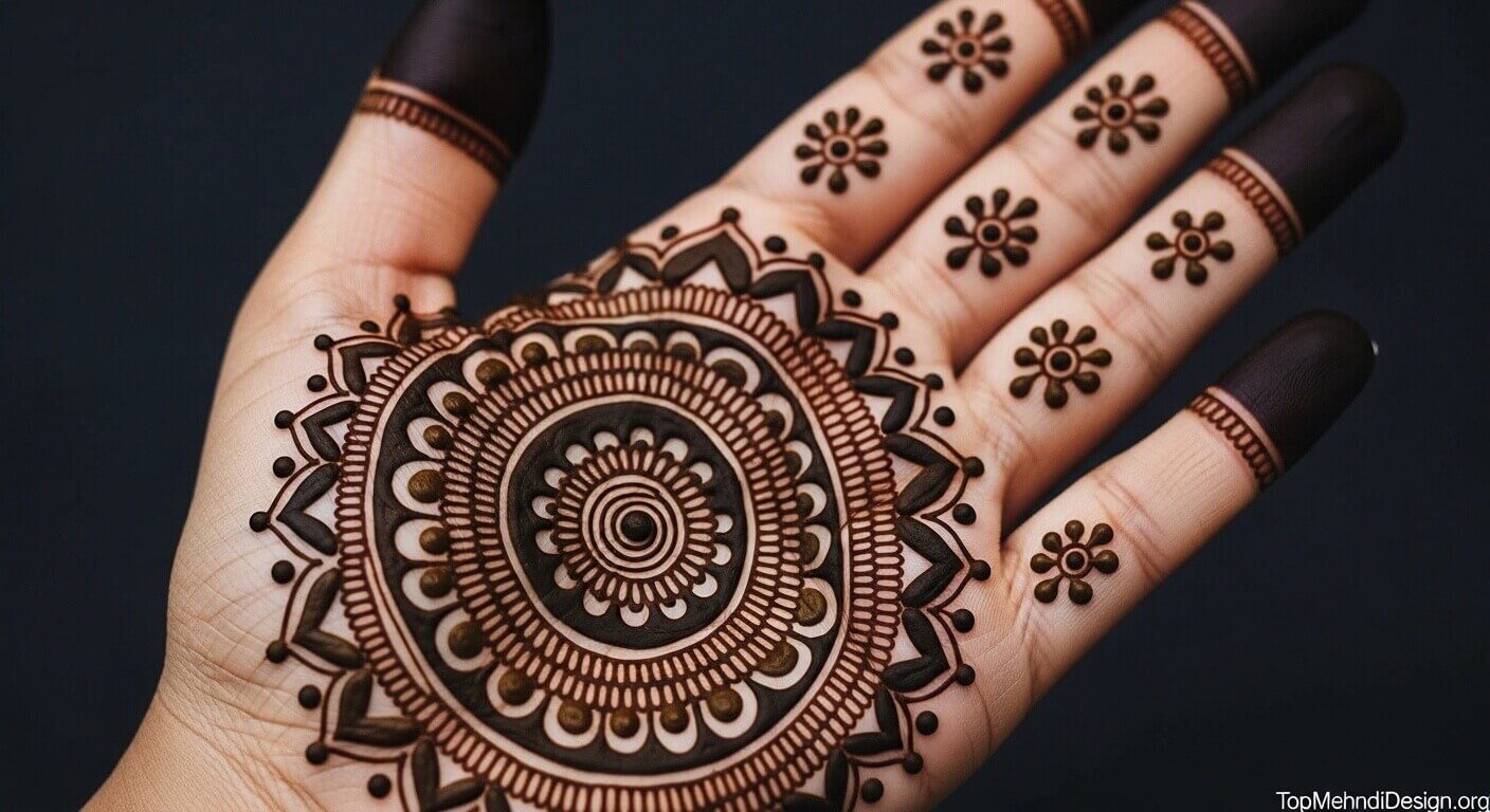 Gol tikki mehndi design for Eid ul Adha 2026